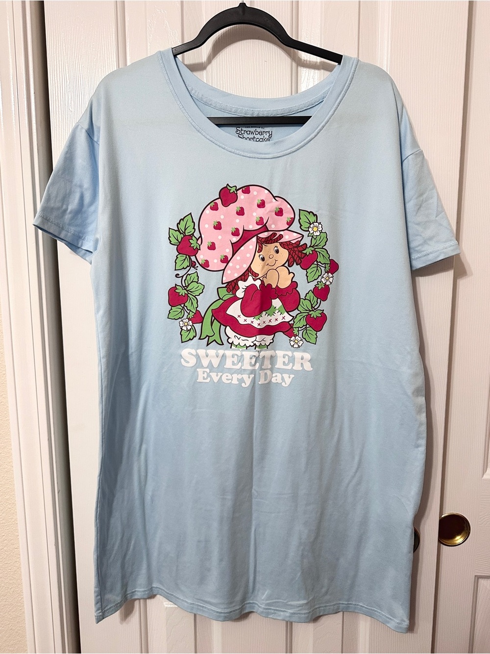 Strawberry Shortcake Light Blue Graphic Sleep Tee - Sweeter Every Day